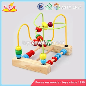 Wholesale brand new mini roller coaster shape kids wooden wire beads toy for fun W11B111