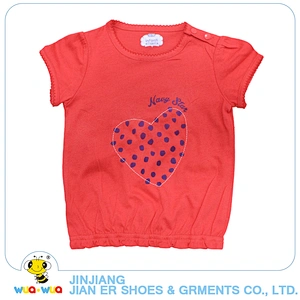 Simple design beautiful pattern baby girl summer printed t-shirts
