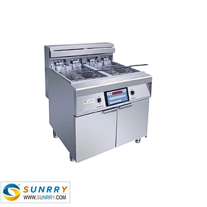 Floor type computer control fryer 2 tank 4 basket deep fryer with thermostat (SY-FF28D SUNRRY)