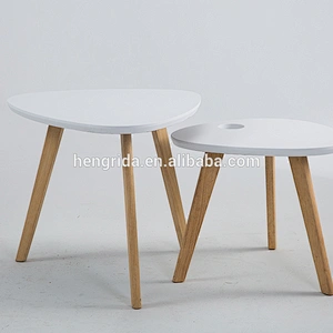 Solid oak wood white top coffee table 2 set