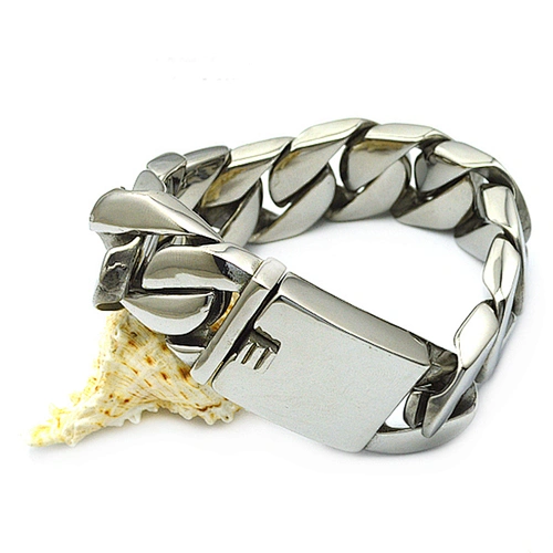 Wholesale high quality silver tone stainless steel punk heavy mens jewelry