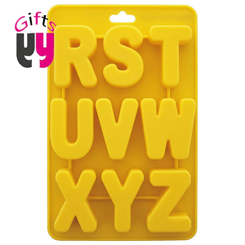 Ice mold products supply a set of 3pcs a-z 26 alphabet letter silicone ice cube tray