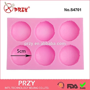 S4701Macaron soap mold 6 hole macaron mold for soap food grade macaron mold