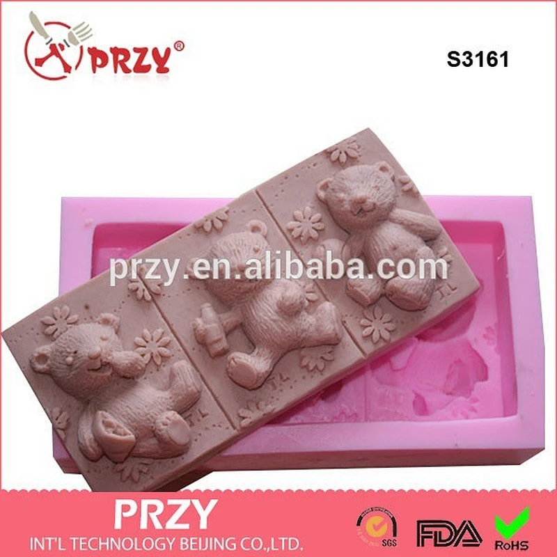 Silicone Soap Molds/Cake Mold/Teddy Bear Shape Silicone Cake Mold Pan For Baking