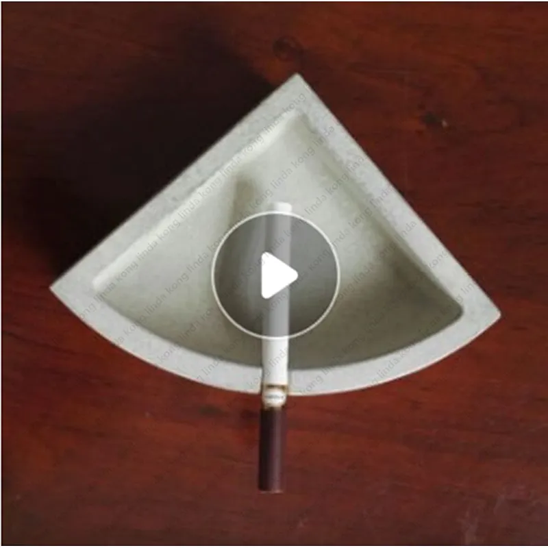 American retro PRZY concrete fan - shaped Ashtray silicone mold office handmade mold for Cement decoration