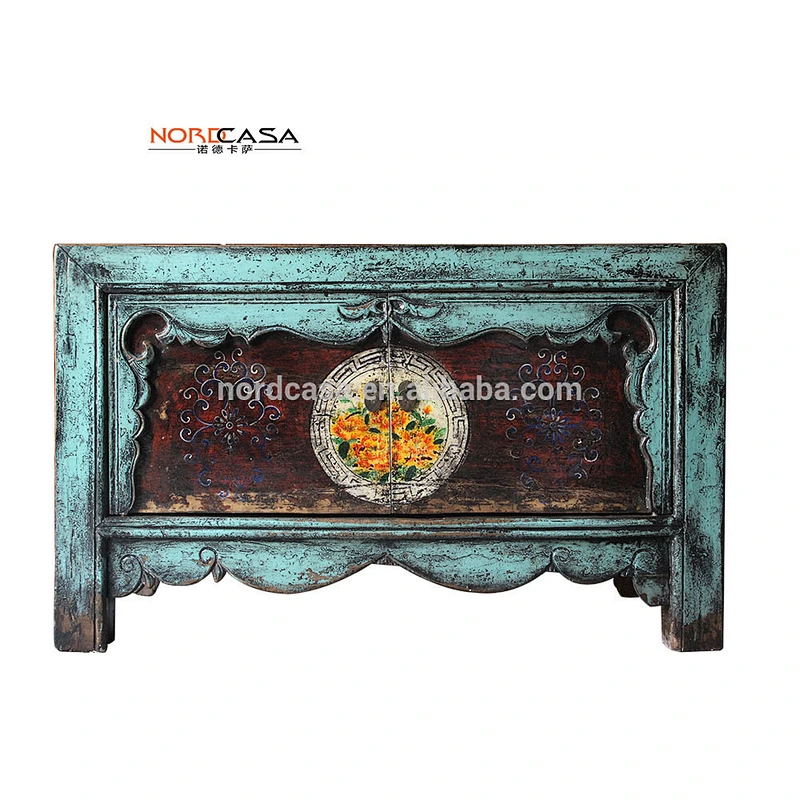 Chinese antique reproduction hand painted living room cabinet