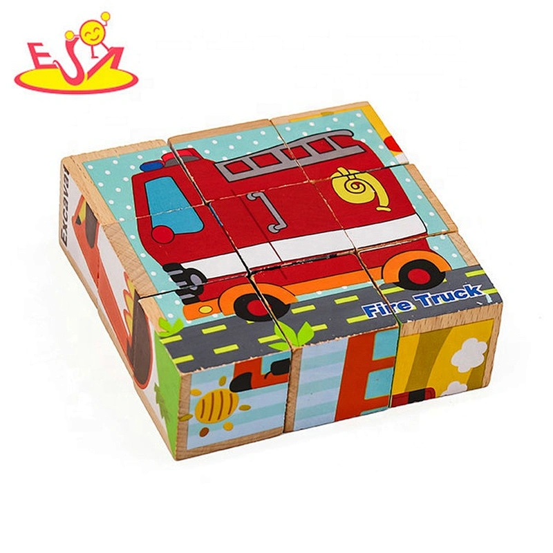 2019 New design children educational wooden cube puzzle with customize W14F059