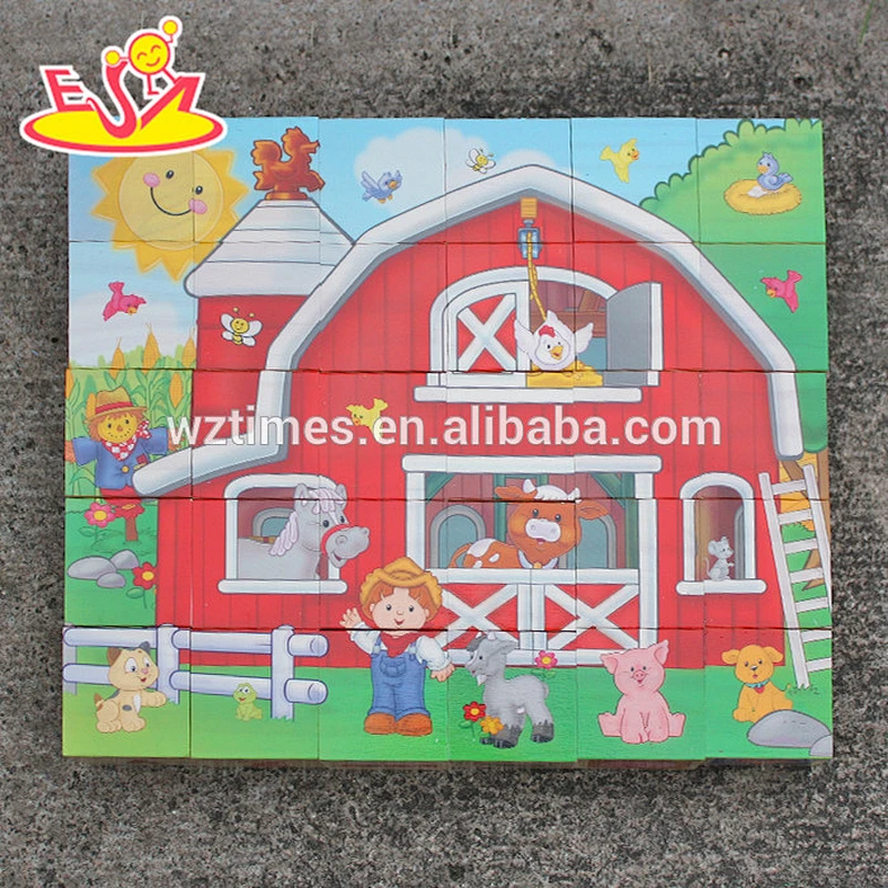 2018 großhandel baby holzspielblock puzzle lustige kinder holzspielblock puzzle pädagogisches spielblock puzzle W13A110