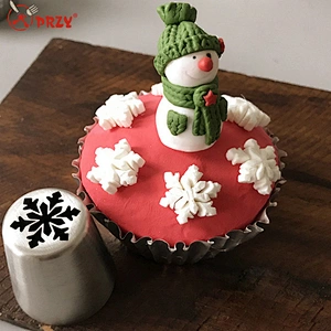 4PCS/SET Russian Christmas series of snowflakes piping nozzle tips cake decoration mold Cookies Biscuits tool