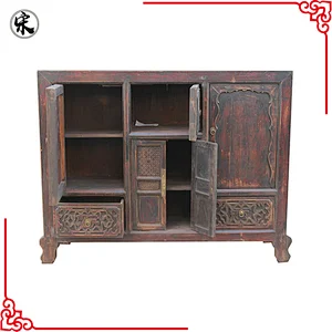 antique reproduction solid wood pine handmade buffet furniture