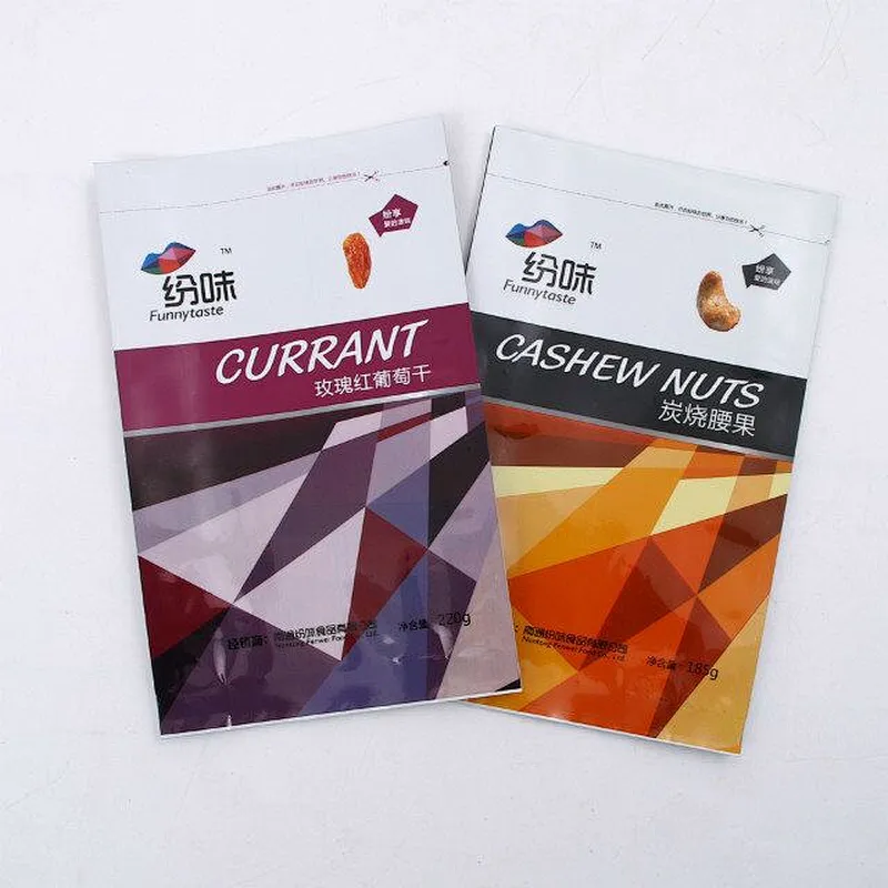 Custom color printing vacuum plastic food raisins date packaging bag