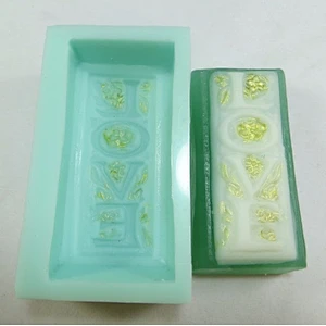 QT0031 LOVE alphabet rectangle soap molds handmade soap making moulds PRZY