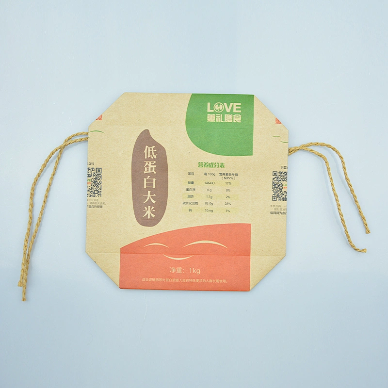 Custom wholesale 1kg printed rice paper bag