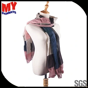 Digital New Ladies 100% Polyster simple good match scarf