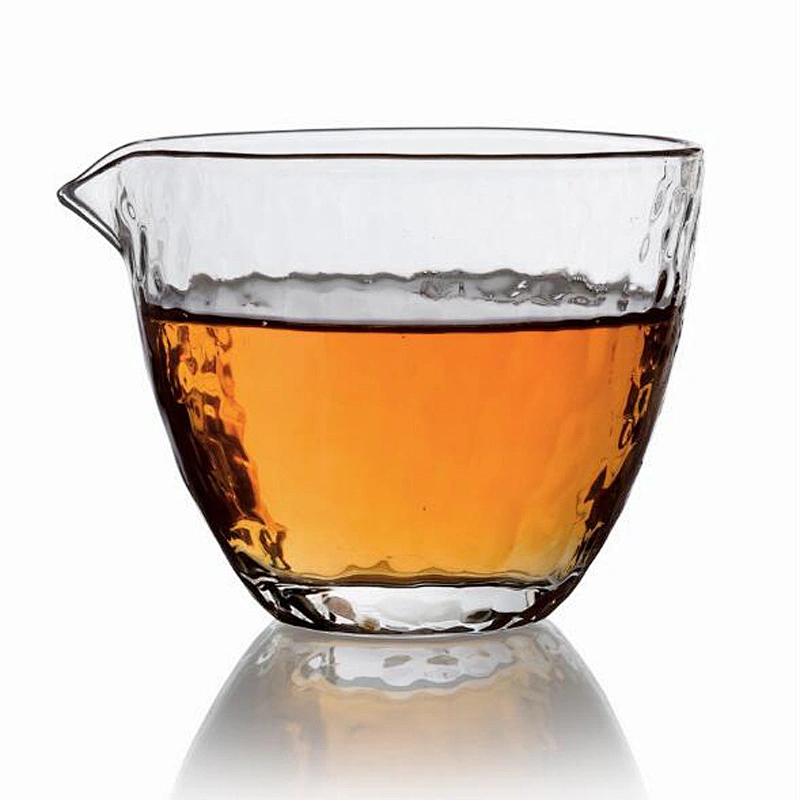 Hot Selling Hand Blown Glass Milk water ripple design 200ml for teaware