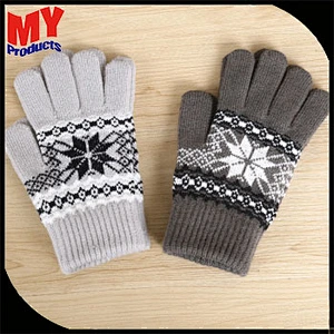 Ordinary keep warm snowflake striped gloves