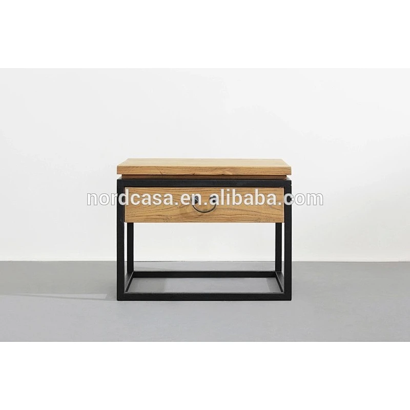 Antique Wooden Bedroom Furniture Iron Bedside Tables