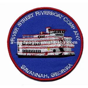 Hot sale embroidery patch with heat cut border,heat seal backing