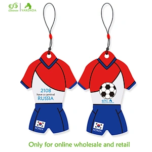 Korea novelty T-shirt shape football cup 2018 promotional item souvenir hanging absorbent paper car air freshener in stock