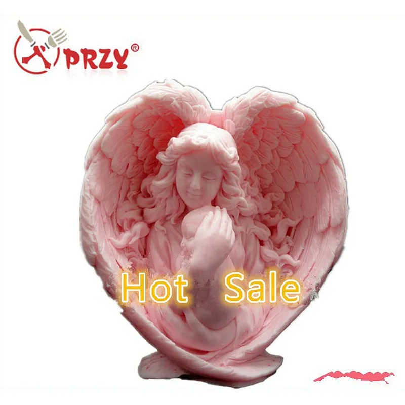 S4343 3D Silicone Soap/Candle Mold - Mother Angel holds her Baby Tight - 2 parts assembled mold