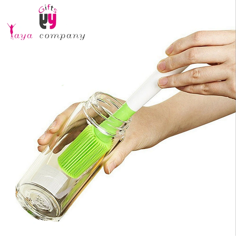 Safe Cleaning Silicone Milk Bottle Wash Brush With Long Handle