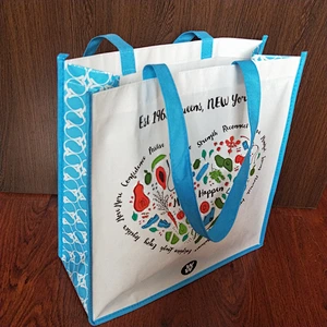 Custom colored printing pp woven plastic shopping bag