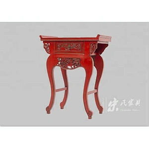 Chinese Antique Vintage Pinewood Shanxi Carved Mini Table