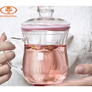 Manufacturer wholesale hand made tea infuser pot ,glass tea pot with stainless steel strainer for home and office