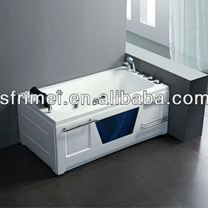 New Arrival Fat people Whirlpool Massage Bathtub Hot Tub Rectangle Shape With Pillow