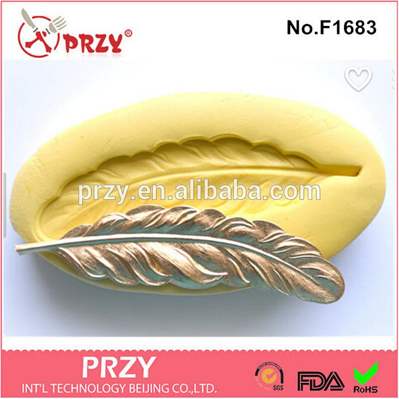 F1683 Hot Sell feather Sugar Silicone Mold Shape Soft Clay Moulds Silicone Decoration Tools Cake Fondant 3DSilicone Molds
