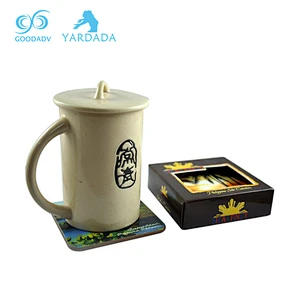 Gift promotional printed cork coaster sets set of 6 coaster gift coaster set