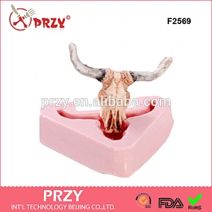 F2569 Realistic Steer Skull Flexible silicone mold Steer Skull Silicone Mold/Southwestern Cow Skull Mold