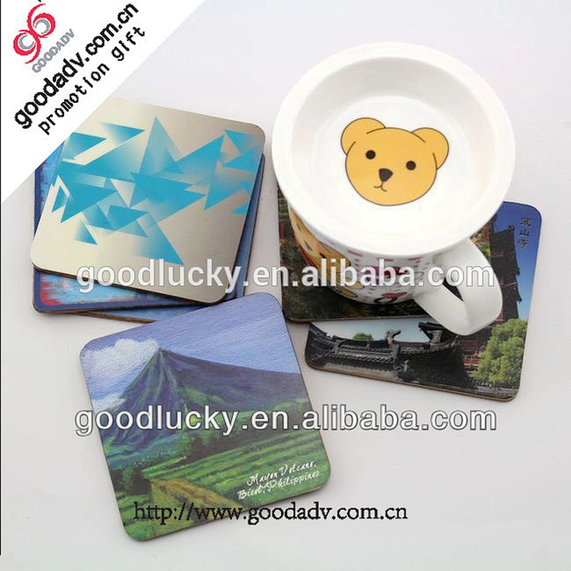 Cheap water proof mdf coaster cork cup tea coaster