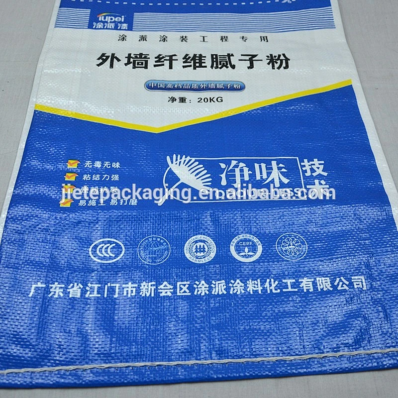 Reach dampproof standard high quality durable plastic pp woven bags for coal putty powder, building glue, tile adhesive, cement