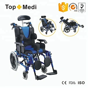 Reclining high back cerebral palsy pediatric children manual elevating footrest wheelchair