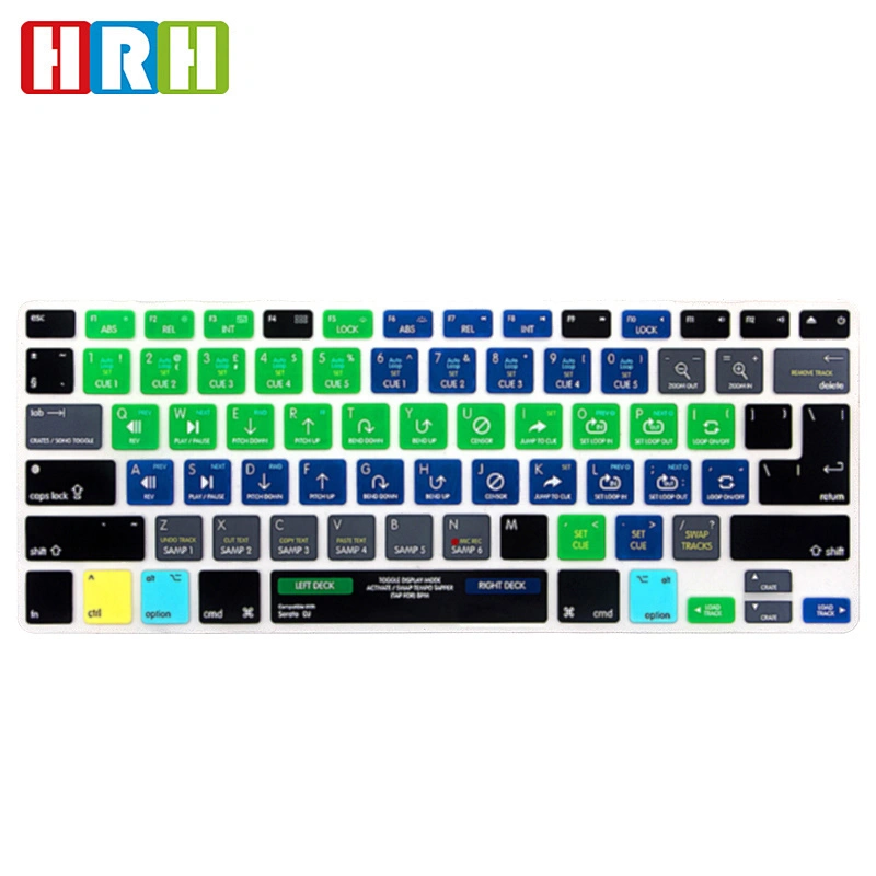 Serato DJ Function Key Hotkey Shortcut Keyboard Skin Silicone Cover for Macbook Air 13 Pro with Retina 15 17