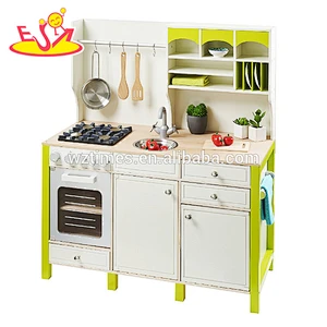 Los niños educativos al por mayor juegan el juguete de madera W10C280 de la cocina del juego juguete de madera maravilloso