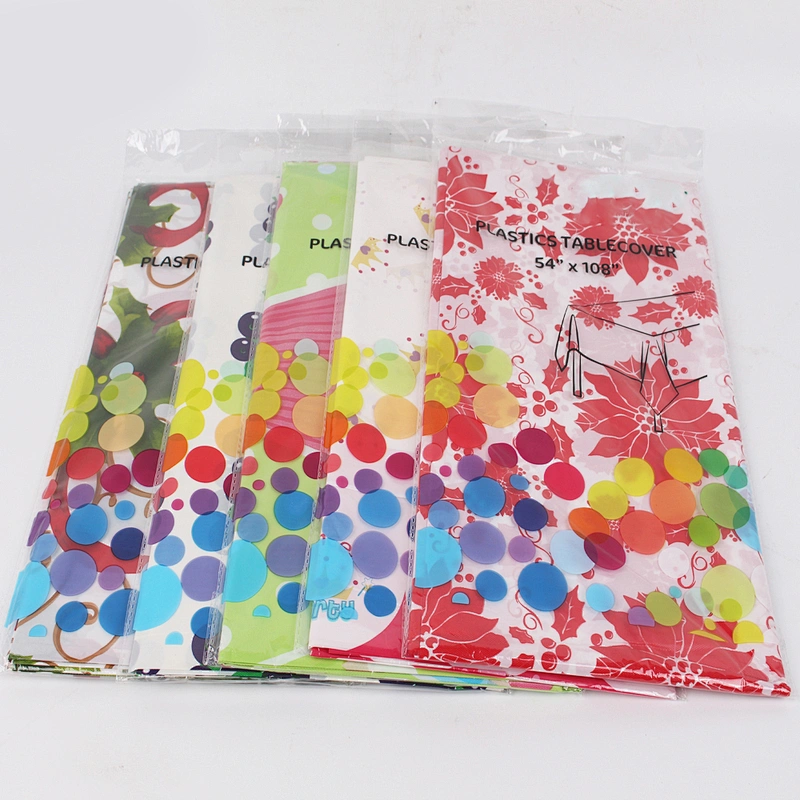 Cheap Price Custom logo Printed Tablecloth PE round Tablecloth Dining table Cover