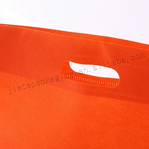 Custom order reusable folding stand up non woven shopping bag with D handle