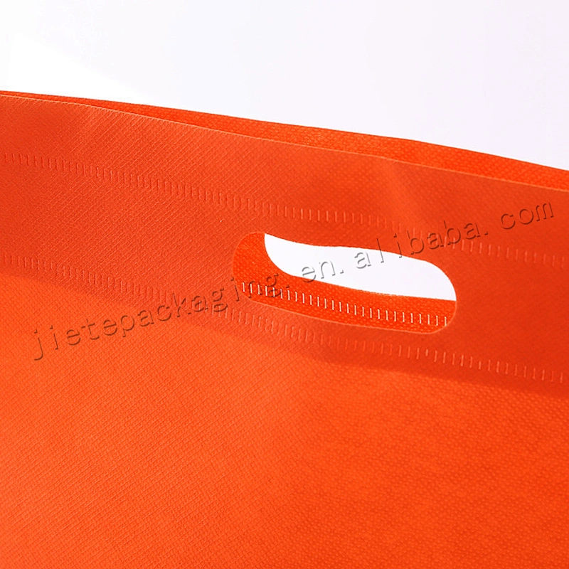 Custom order reusable folding stand up non woven shopping bag with D handle