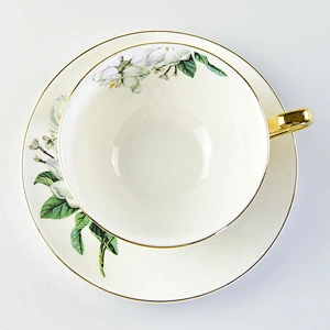 Quality guarantee crystal coffee cup with tray set for drinkware
