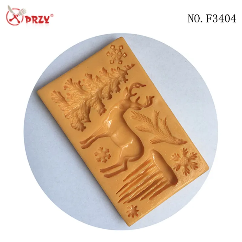 Christmas tree elk Fondant molds snowflake icicle silicone fondant cake decoration mold Clay Molds