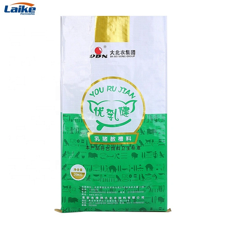 Manufacturer virgin pp 20kg 25kg Bopp plastic lamination packaging  pp woven feed bag