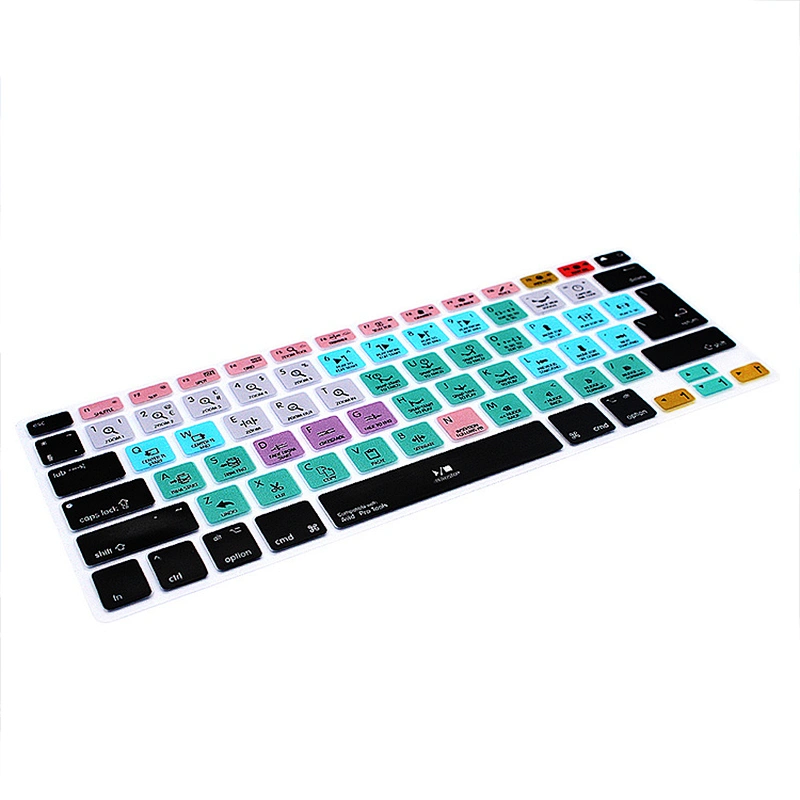 Hot Amazon avid Pro Tools Hotkeys shortcuts keyboard skin Custom Silicone Keyboard Cover For macbook pro 13 cover