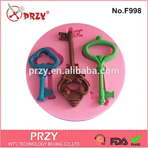 PRZY F998 2016 New Design Chocolate Mold Key Mold silicone key fondant mold