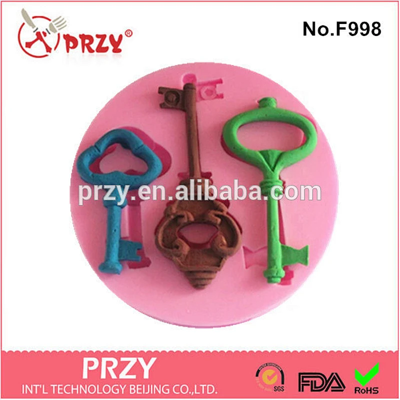 PRZY F998 2016 New Design Chocolate Mold Key Mold silicone key fondant mold