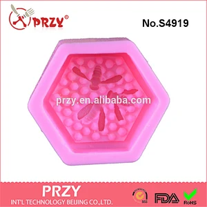 S4919 honeycomb 3d handmade soap mold bee soap molds silicone molds