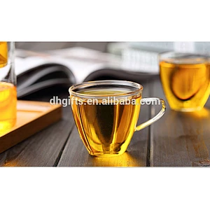 China wholesale cheap 150 ML glass tea mugs with handle