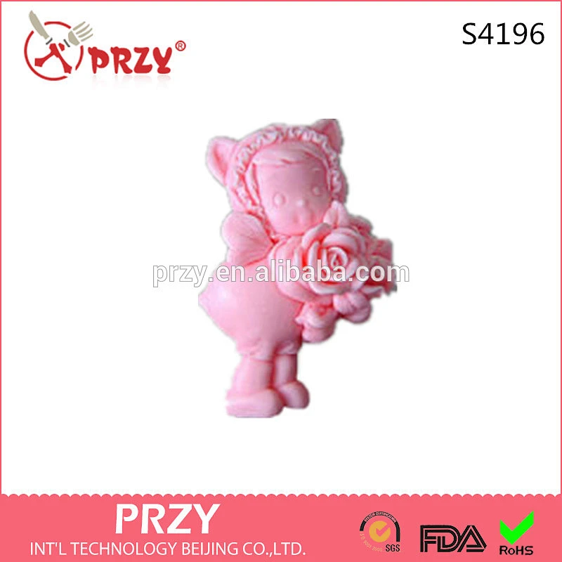 S4196 PRZY Wholesale 2D silicone Soap/polymer/clay/cold porcelain mold - Rosie Doll