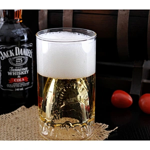 2018 Newest product 350ML double wall beer glass cup with Shark shape